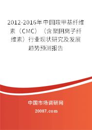 2012-2016年中国羧甲基纤维素（CMC）（含聚阴离子纤维素）行业现状研究及发展趋势预测报告