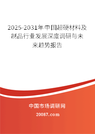 2025-2031年中国超硬材料及制品行业发展深度调研与未来趋势报告 2025-2031年中国超硬材料及制品行业发展深度调研与未来趋势报告
