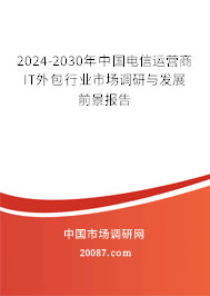 2024-2030年中国电信运营商IT外包行业市场调研与发展前景报告 2024-2030年中国电信运营商IT外包行业市场调研与发展前景报告