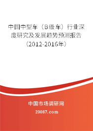 中国中型车（B级车）行业深度研究及发展趋势预测报告（2012-2016年）