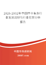 2026-2032年中国中卡车身行业发展调研与行业前景分析报告