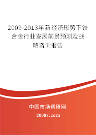 2009-2013年新经济形势下铁合金行业发展前景预测及战略咨询报告 2009-2013年新经济形势下铁合金行业发展前景预测及战略咨询报告