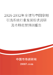 2026-2032年全球与中国穿刺引流系统行业发展现状调研及市场前景预测报告 2026-2032年全球与中国穿刺引流系统行业发展现状调研及市场前景预测报告