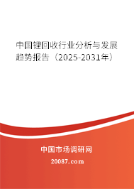 中国锂回收行业分析与发展趋势报告（2025-2031年）