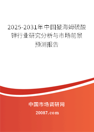 2025-2031年中国曼海姆硫酸钾行业研究分析与市场前景预测报告