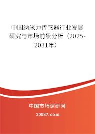 中国纳米力传感器行业发展研究与市场前景分析（2025-2031年）