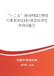 “十二五”期间中国注塑机行业发展规划分析及投资前景预测报告