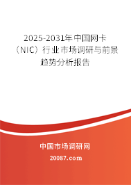 2025-2031年中国网卡(NIC)行业市场调研与前景趋势分析报告 2025-2031年中国网卡(NIC)行业市场调研与前景趋势分析报告