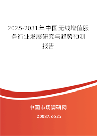 2025-2031年中国无线增值服务行业发展研究与趋势预测报告