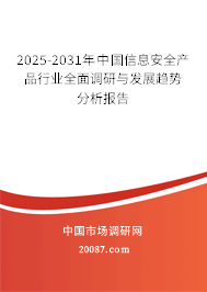 2025-2031年中国信息安全产品行业全面调研与发展趋势分析报告
