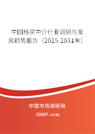 中国移民中介行业调研与发展趋势报告（2025-2031年）