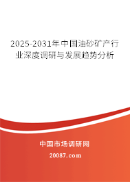 2025-2031年中国油砂矿产行业深度调研与发展趋势分析