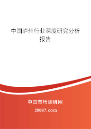中国泸州行业深度研究分析报告