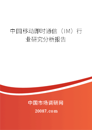 中国移动即时通信(IM)行业研究分析报告 中国移动即时通信(IM)行业研究分析报告