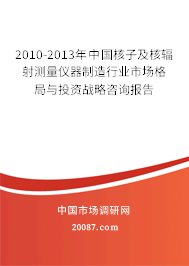 2010-2013年中国核子及核辐射测量仪器制造行业市场格局与投资战略咨询报告