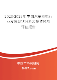 2023-2029年中国汽车蓄电行业发展现状分析及投资风险评估报告