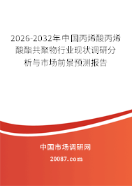 2026-2032年中国丙烯酸丙烯酸酯共聚物行业现状调研分析与市场前景预测报告 2026-2032年中国丙烯酸丙烯酸酯共聚物行业现状调研分析与市场前景预测报告