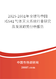 2025-2031年全球与中国IG541气体灭火系统行业研究及发展趋势分析报告