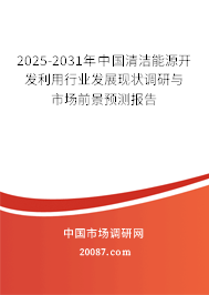 2025-2031年中国清洁能源开发利用行业发展现状调研与市场前景预测报告