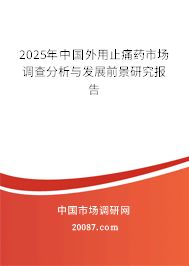 2025年中国外用止痛药市场调查分析与发展前景研究报告 2025年中国外用止痛药市场调查分析与发展前景研究报告