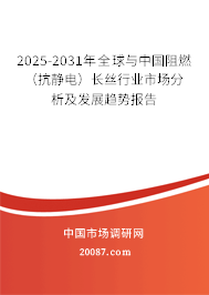 2025-2031年全球与中国阻燃(抗静电)长丝行业市场分析及发展趋势报告 2025-2031年全球与中国阻燃(抗静电)长丝行业市场分析及发展趋势报告
