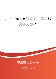 2008-2009年湖南省工程机械竞争力分析