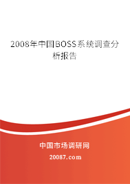 2008年中国BOSS系统调查分析报告