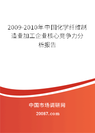 2009-2010年中国化学纤维制造业加工企业核心竞争力分析报告