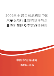 2009年全球金融危机对中国汽车保险行业影响测评与企业应对策略及专家点评报告