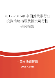 2012-2016年中国姜黄素行业投资策略指导及投资可行性研究报告 2012-2016年中国姜黄素行业投资策略指导及投资可行性研究报告