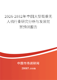 2026-2032年中国大型载重无人机行业研究分析与发展前景预测报告
