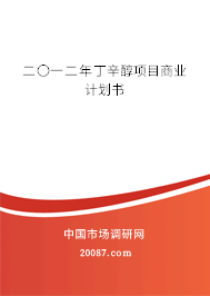 二〇一二年丁辛醇项目商业计划书