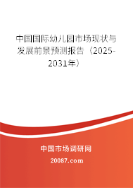 中国国际幼儿园市场现状与发展前景预测报告（2025-2031年）