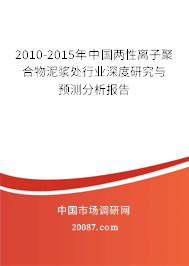 2010-2015年中国两性离子聚合物泥浆处行业深度研究与预测分析报告 2010-2015年中国两性离子聚合物泥浆处行业深度研究与预测分析报告