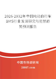 2026-2032年中国电动自行车BMS行业发展研究与前景趋势预测报告 2026-2032年中国电动自行车BMS行业发展研究与前景趋势预测报告