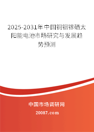 2025-2031年中国铜铟镓硒太阳能电池市场研究与发展趋势预测
