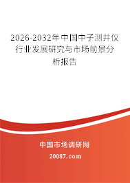 2026-2032年中国中子测井仪行业发展研究与市场前景分析报告