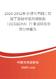 2026-2032年全球与中国二甘醇丁基醚甲基丙烯酸酯（DEGBEMA）行业调研及前景分析报告