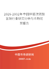2026-2032年中国甲醛次硫酸氢钠行业研究分析与市场前景报告