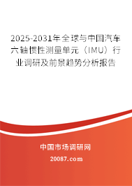 2025-2031年全球与中国汽车六轴惯性测量单元（IMU）行业调研及前景趋势分析报告