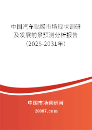 中国汽车贴膜市场现状调研及发展前景预测分析报告（2025-2031年）