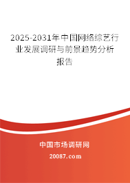 2024-2030年中国网络综艺行业发展调研与前景趋势分析报告 2024-2030年中国网络综艺行业发展调研与前景趋势分析报告