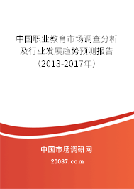 中国职业教育市场调查分析及行业发展趋势预测报告（2013-2017年）