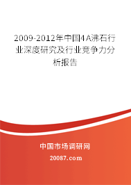 2009-2012年中国4A沸石行业深度研究及行业竞争力分析报告 2009-2012年中国4A沸石行业深度研究及行业竞争力分析报告