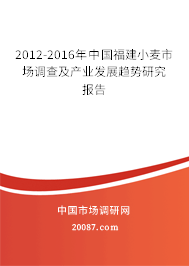2012-2016年中国福建小麦市场调查及产业发展趋势研究报告