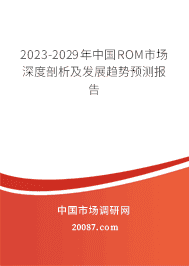 2023-2029年中国ROM市场深度剖析及发展趋势预测报告 2023-2029年中国ROM市场深度剖析及发展趋势预测报告