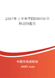 2007年上半年中国WiMAX市场调研报告