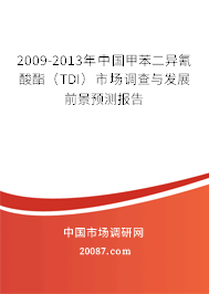 2009-2013年中国甲苯二异氰酸酯（TDI）市场调查与发展前景预测报告