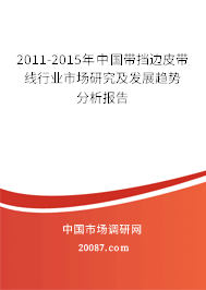 2011-2015年中国带挡边皮带线行业市场研究及发展趋势分析报告