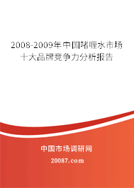 2008-2009年中国啫喱水市场十大品牌竞争力分析报告